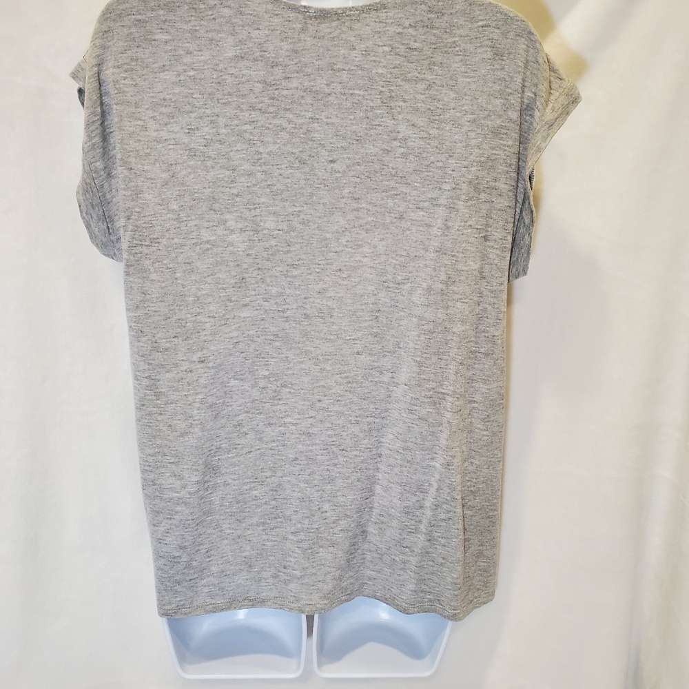Papermoon Floral Mixed Material Top, Size Small - Picture 3 of 8